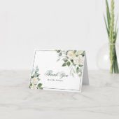 Eucalyptus Witte Bloemen Trouwbedankkaart Bedankkaart (Voorkant)