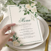 Eucalyptus Witte Bloemen Trouwmenu 5x7 Menu