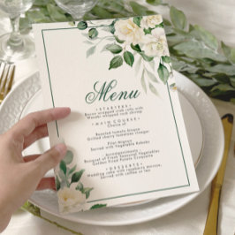 Eucalyptus Witte Bloemen Trouwmenu 5x7 Menu