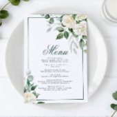 Eucalyptus Witte Bloemen Trouwmenu 5x7 Menu