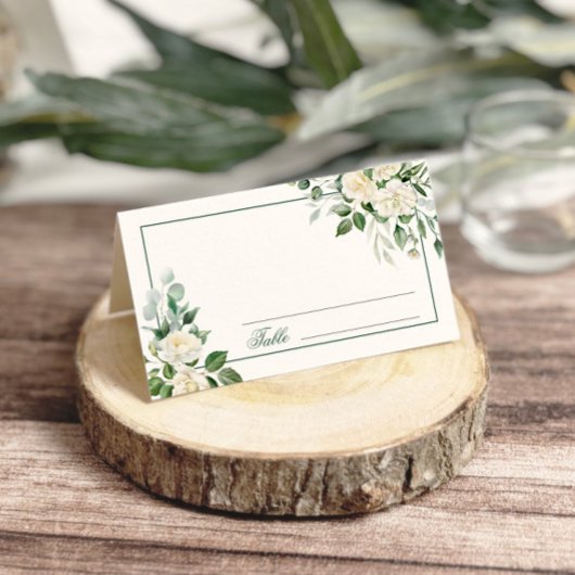 Eucalyptus Witte Bloemen Trouwplaats Kaart Plaatskaartje