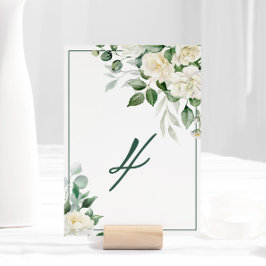 Eucalyptus Witte Bloemen Trouwtafel Nummer Kaart
