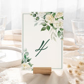 Eucalyptus Witte Bloemen Trouwtafel Nummer Kaart