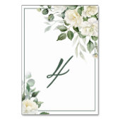 Eucalyptus Witte Bloemen Trouwtafel Nummer Kaart (Achterkant)