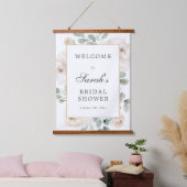 Eucalyptus Witte Bloemige Bruidsbruiloft Ontvangst Hangend Wandkleed (Slaapkamer)