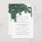 Eucalyptus Witte Bruiloft Bos Landelijk Rustiek Kaart (Voorkant / Achterkant)