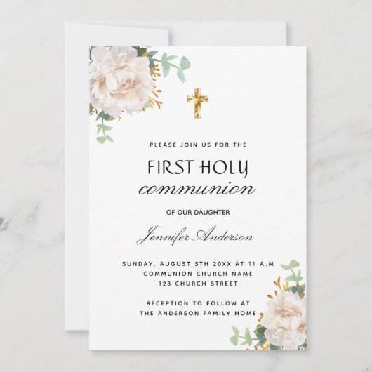 Eucalyptus-witte florale bloeding kaart (Voorkant)