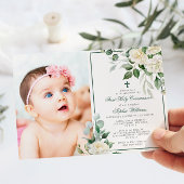 Eucalyptus Witte Foto Meisje Eerste Heilige Commun Kaart