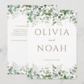 Eucalyptus Witte Trouwkaart Kaart (Voorkant / Achterkant)