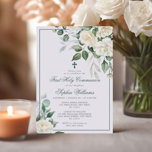 Eucalyptus witte uitnodiging voor de eerste commun