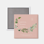 Eucalyptus Woestijn Roze Bruiloft Save the Date Magneet (Voorkant / Achterkant)