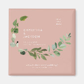 Eucalyptus Woestijn Roze Bruiloft Save the Date Magneet (Voorkant)