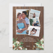 Eucalyptus Wood 4 Foto I Do Verloving Invitation Feestdagenkaart (Achterkant)