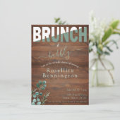 Eucalyptus Wood Brunch en Bubble Vrijgezellenfeest Kaart (Staand voorkant)