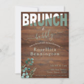 Eucalyptus Wood Brunch en Bubble Vrijgezellenfeest Kaart (Voorkant)