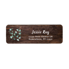 Eucalyptus & Wood Greenery Return Address Etiket