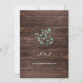 Eucalyptus & Wood Greenery Wedding Invitation Kaart (Achterkant)
