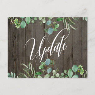 Eucalyptus & Wood Uitgestelde aankondiging huwelij Briefkaart