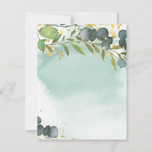 Eucalyptus Woodland Animals Baby shower Kaart (Achterkant)