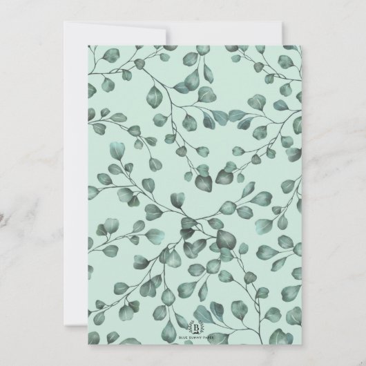 Eucalyptus Woodland Animals Greenery 1st Birthday Kaart (Achterkant)