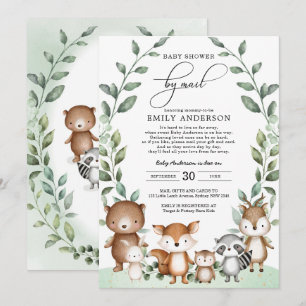 Eucalyptus Woodland Baby shower per post quarantai Kaart