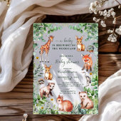 Eucalyptus Woodland Cute Animals Baby shower Kaart