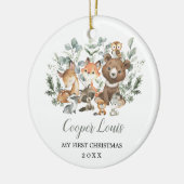 Eucalyptus Woodland Dieren Baby 1e Kerstdag Keramisch Ornament (Links)