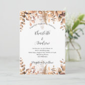 Eucalyptus woodland gouden valbruiloft kaart (Staand voorkant)