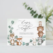 Eucalyptus Woodland Greenery Animals Diaper Raffle Informatiekaartje (Staand voorkant)