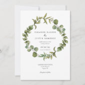 Eucalyptus Woodland Greenery Wedding Foto Kaart (Voorkant)