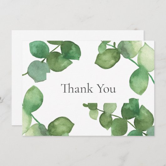 Eucalyptus Woodland groen dank u Bedankkaart (Voorkant / Achterkant)