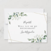Eucalyptus word je mijn Bridesmaid? Kaart (Achterkant)