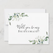 Eucalyptus word je mijn Bridesmaid? Kaart (Voorkant)