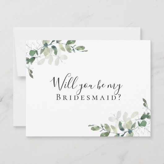Eucalyptus word je mijn Bridesmaid? Kaart (Voorkant)