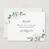 Eucalyptus word je mijn Bridesmaid? Kaart (Achterkant)