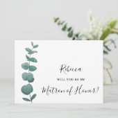 Eucalyptus word jij mijn matron van eer Kaart (Staand voorkant)