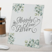 Eucalyptus wordt gelukkig altijd na het huwelijk g reclamebord met voetstuk (Insitu)