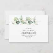 Eucalyptus wordt mijn bruidsmeisje voorstel Kaart (Achterkant)