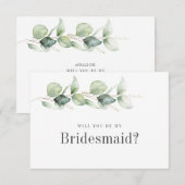 Eucalyptus wordt mijn bruidsmeisje voorstel Kaart (Voorkant / Achterkant)