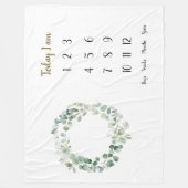 Eucalyptus worstelt de Baby eerste jaarse mijlpaal Fleece Deken (Voorkant)