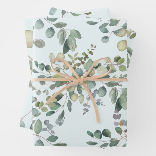 Eucalyptus Wrapping Paper Flat Sheet Set van 3 (In situ)