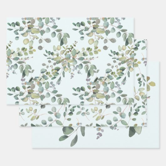 Eucalyptus Wrapping Paper Flat Sheet Set van 3 (Set)