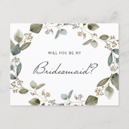 Eucalyptus Wreate zal mijn Bridesmaid zijn Uitnodiging Briefkaart