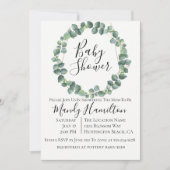 Eucalyptus Wreater Baby shower Invitation Kaart (Voorkant)