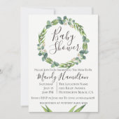 Eucalyptus Wreater Baby shower Invitation Kaart (Voorkant)
