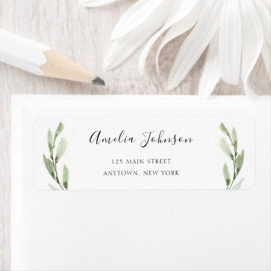 Eucalyptus Wreater Waterverf Return Address Label (Insitu)
