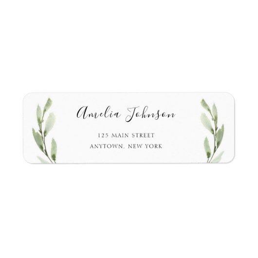 Eucalyptus Wreater Waterverf Return Address Label (Voorkant)