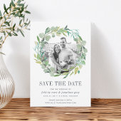 Eucalyptus Wreatfoto Save the Date Kaart