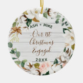 Eucalyptus Wreatfoto voor eerste kerstmis Keramisch Ornament (Voorkant)