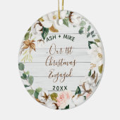 Eucalyptus Wreatfoto voor eerste kerstmis Keramisch Ornament (Links)